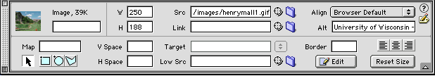 Entering an ALT attribute to an image in Macromedia Dreamweaver